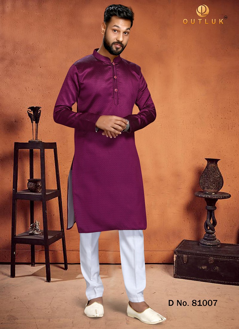 Magenta Colour Outluk Vol 81 New Latest Festive Mens Wear Kurta